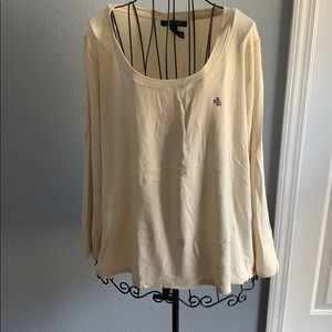 Cream Ralph Lauren long sleeve tshirt
